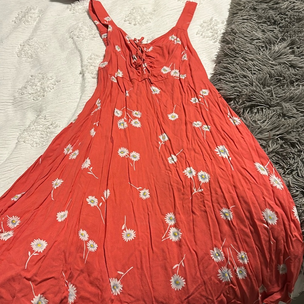 So brand sun dress, size x-small, gorgeous coral color with flower